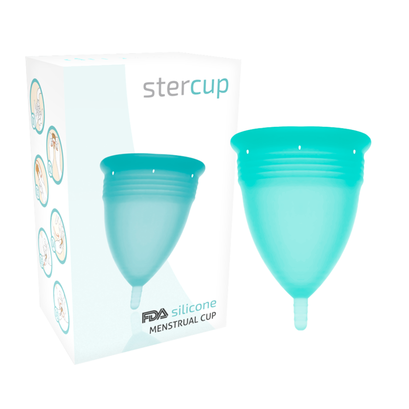 STERCUP – COUPE MENSTRUELLE EN SILICONE FDA TAILLE L AIGUE-MARINE