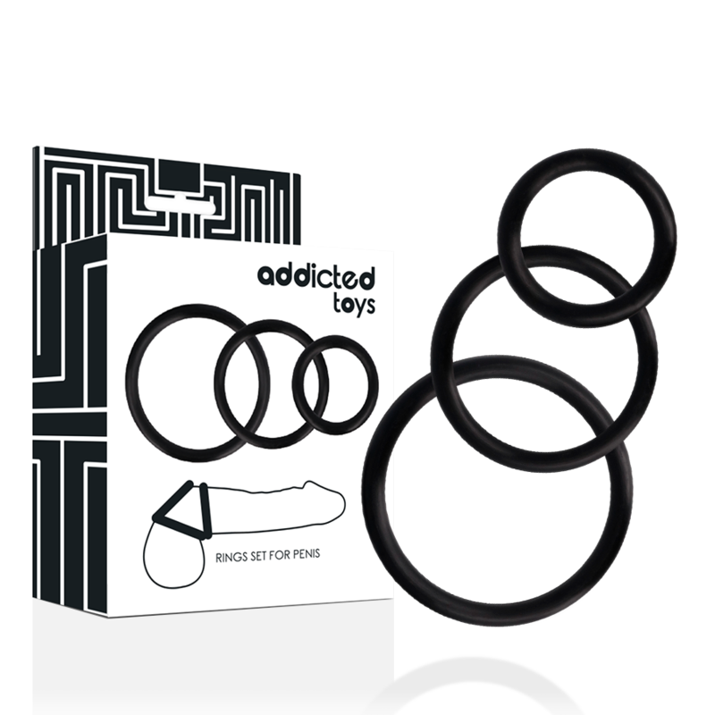 ADDICTED TOYS – ENSEMBLE DANNEAU POUR PÉNIS NOIR