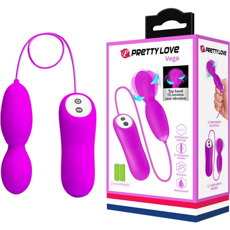 PRETTY LOVE – MASSEUR  ROTATION ET VIBRATION VEGA 12 FONCTIONS FUCHSIA
