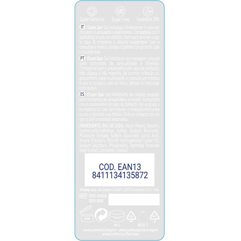 CONTROL – 2 EN 1 MASSAGE  PLAISIR MER MÉDITERRANÉE 200 ML