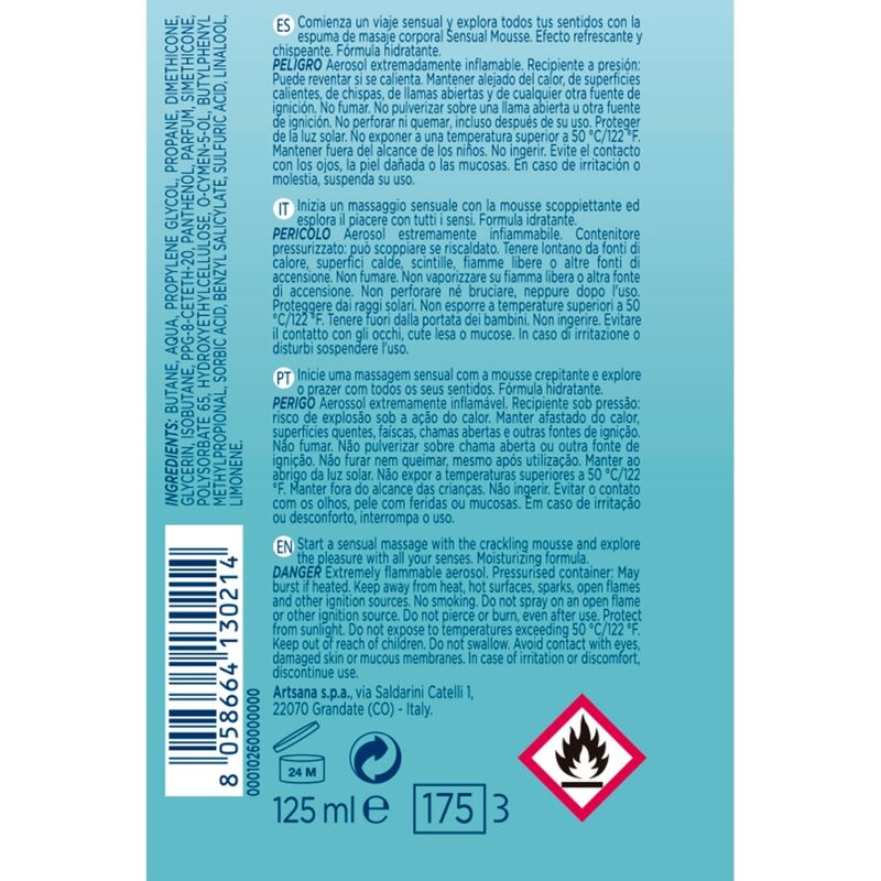 CONTROL – MOUSSE CRÈME DE MASSAGE ONDES SENSUELLES 125 ML