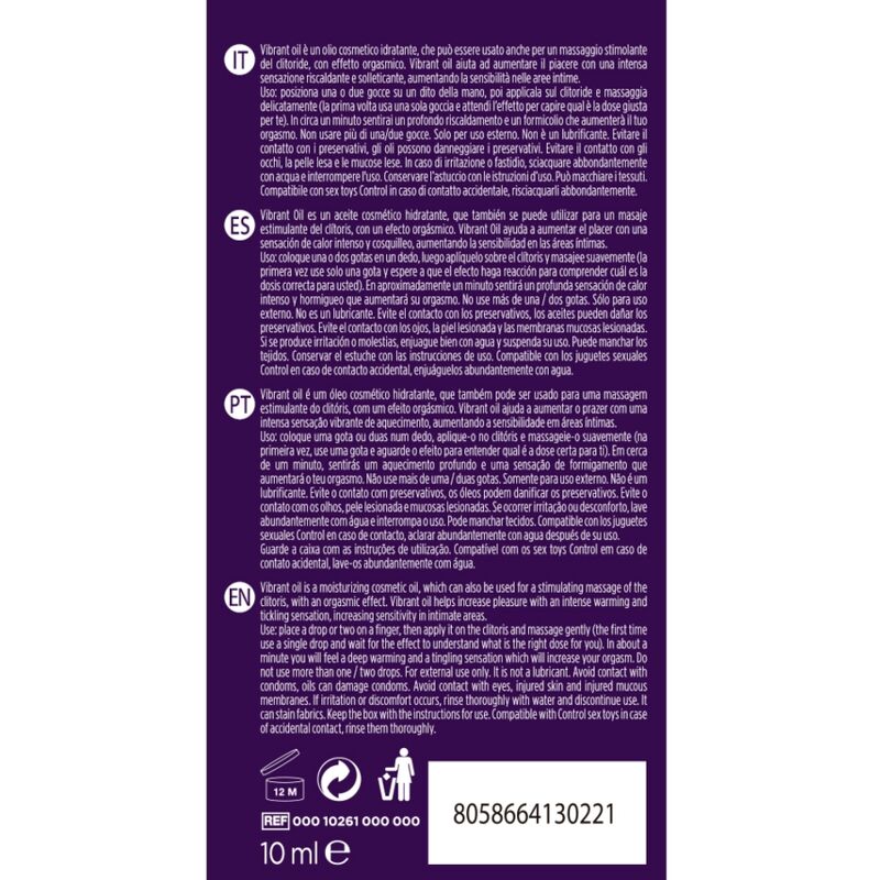 CONTROL – HUILE VIBRANTE PLEASURE DROPS