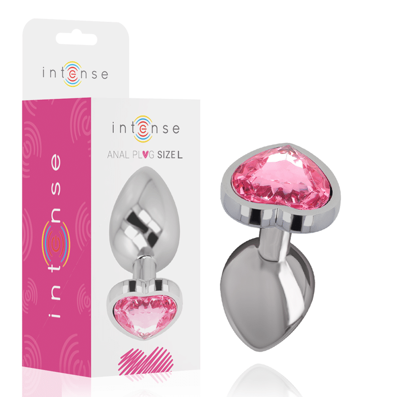 INTENSE – PLUG ANAL EN MÉTAL ALUMINIUM COEUR ROSE TAILLE L