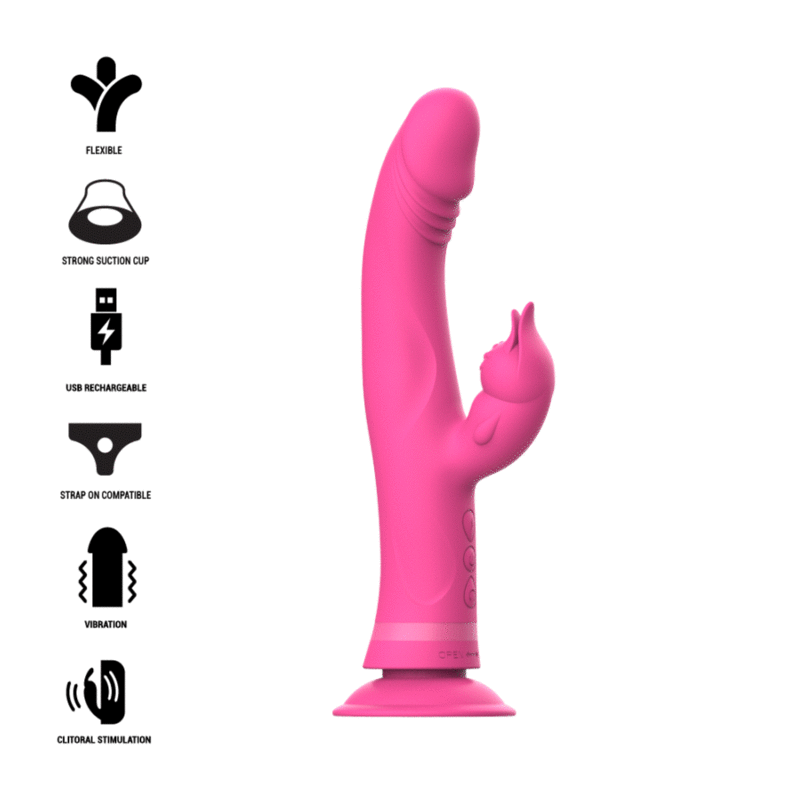 INTENSE – VIBRATEUR JULIO RABBIT SILICONE ROSE