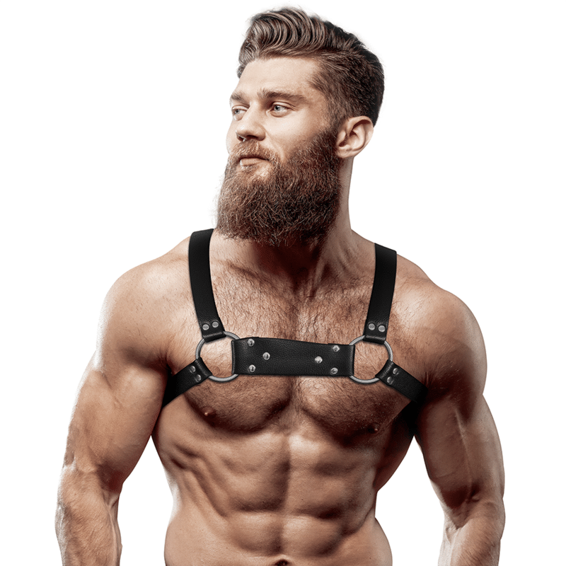 FETISH SUBMISSIVE ATTITUDE – HARNAIS POITRINE BULLDOG EN CUIR ÉCOLOGIQUE POUR HOMMES TAILLE M/L