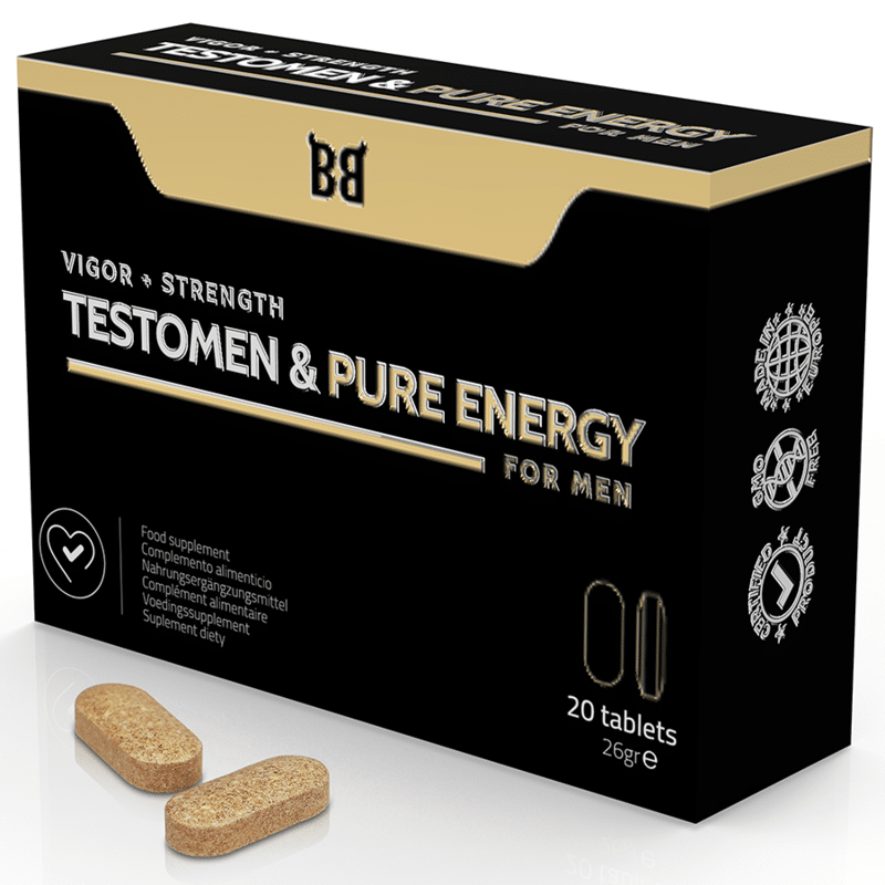 BLACK BULL – TESTOMEN  PURE ENERGY ENHANCER POUR HOMMES 20 GÉLULES