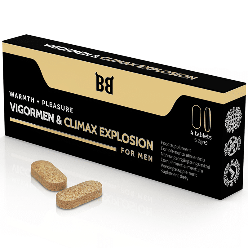 BLACK BULL – EXPLOSION VIGORMEN  CLIMAX PLUS GRAND PLAISIR POUR HOMMES 4 GÉLULES
