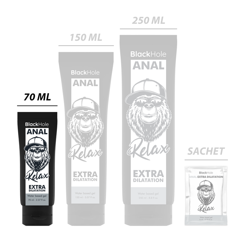 BLACK HOLE – GEL A BASE D »EAU DILATATION ANALE 70 ML