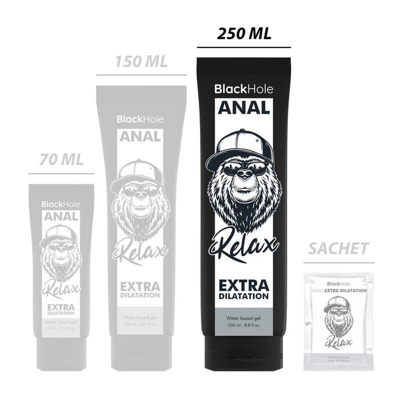 BLACK HOLE – GEL A BASE D »EAU DILATATION ANALE 250 ML