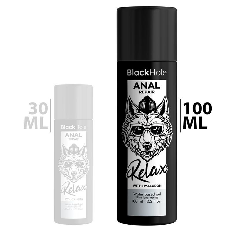 BLACK HOLE – RÉPARATION ANAL À BASE D »EAU RELAX AVEC HYALURON 100 ML