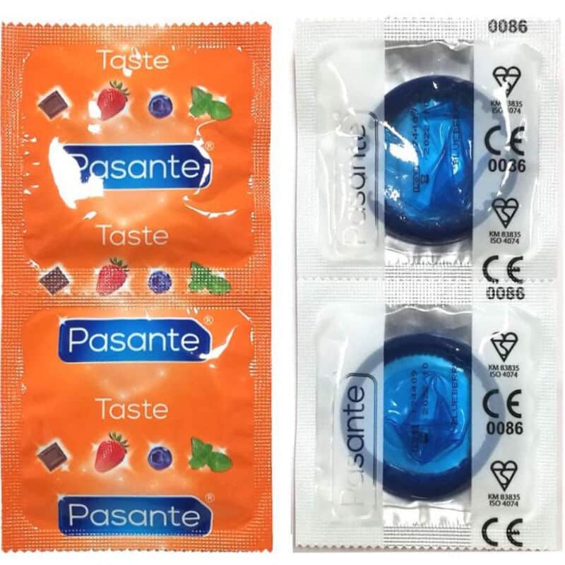PASANTE – PRÉSERVATIFS SAVEUR BLEUET SAC 144 UNITÉS