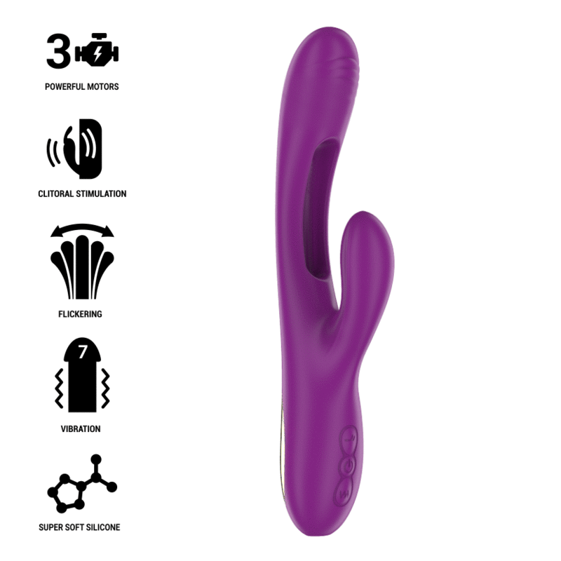 INTENSE – APOLO VIBRATEUR MULTIFONCTION RECHARGEABLE 7 VIBRATIONS AVEC LANGUE OSCILLANTE VIOLET