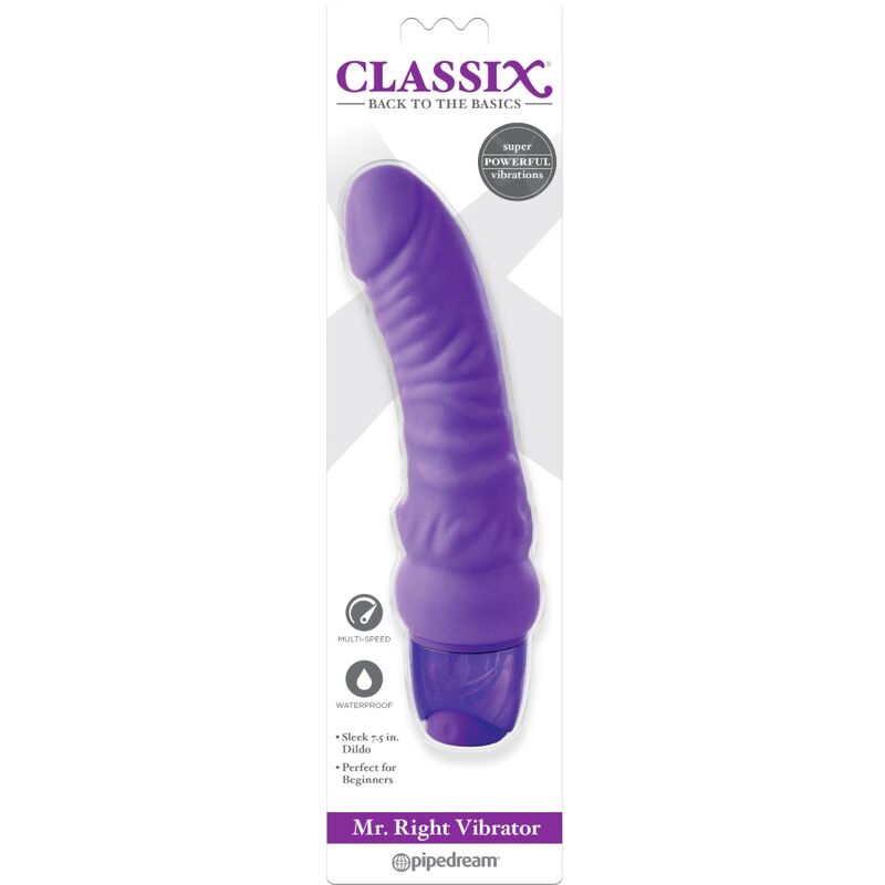 CLASSIX – GODE VIBRANT  MR. RIGHT  MULTI-VITESSES 15,5 CM VIOLET