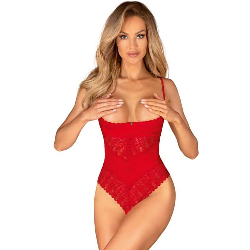 OBSESSIVE – TEDDY SANS CROCHET INGRIDIA ROUGE XS/S