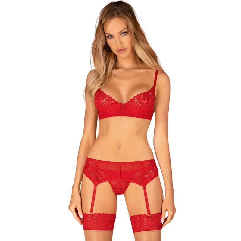 OBSESSIVE – INGRIDIA ENSEMBLE TROIS PIÈCES ROUGE XS/S