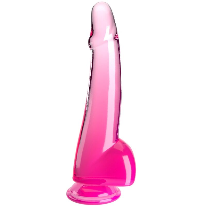 KING COCK – CLEAR GODE  TESTICULES 19 CM ROSE