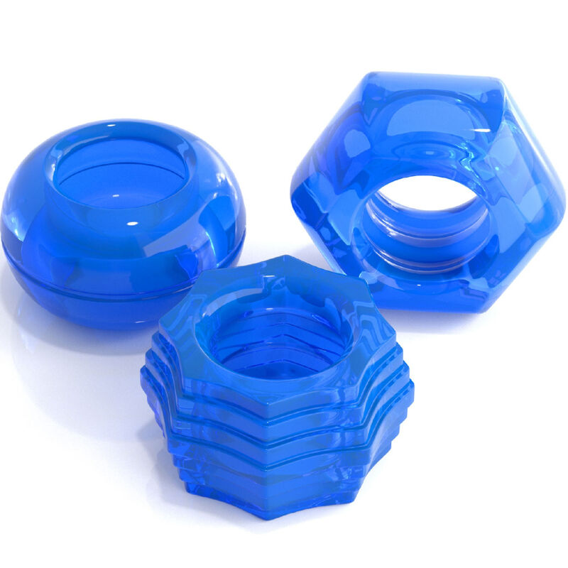 CLASSIX – LOT DE 3 ANNEAUX PÉNIS BLEU