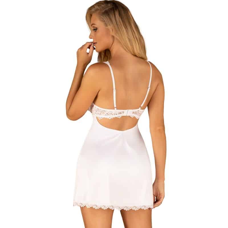 OBSESSIVE – CHEMISE AMOR BLANCO  TANGA BLANC S/M