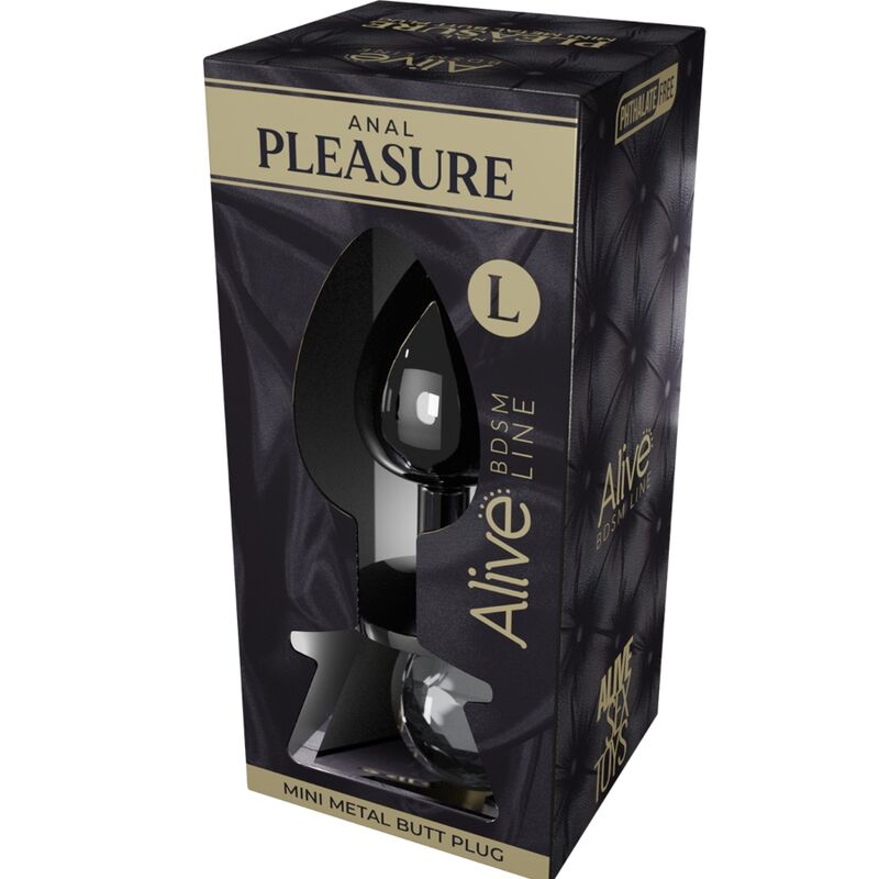 ALIVE – MINI PLUG ANAL PLEASURE MÉTAL NOIR TAILLE L