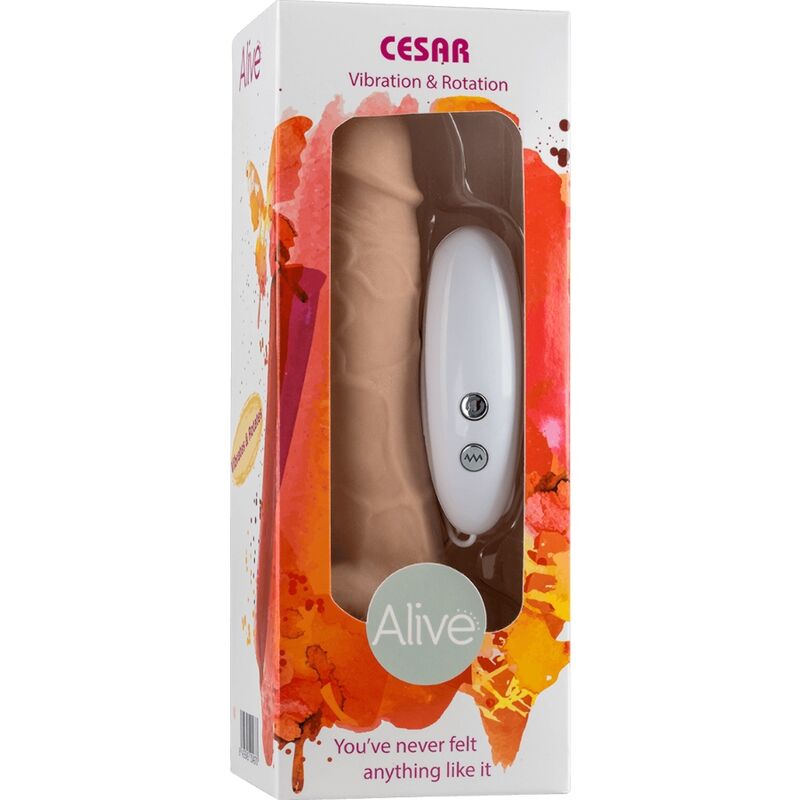 ALIVE – VIBRATEUR  ROTATEUR DE PÉNIS RÉALISTE CESAR 17,5 CM