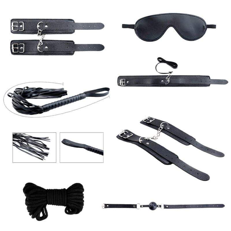 ALIVE – KIT SECRET DESIRES 7 PIÈCES BDSM NOIR