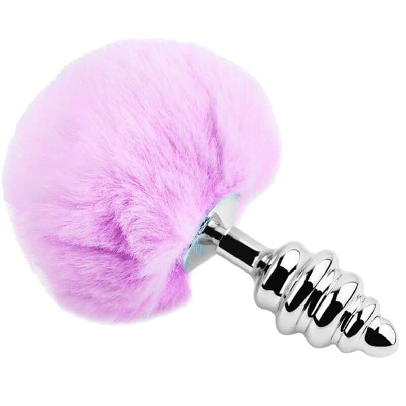ALIVE – PLUG DE PLAISIR ANAL SPIRAL METAL FLUFFY VIOLET TAILLE L