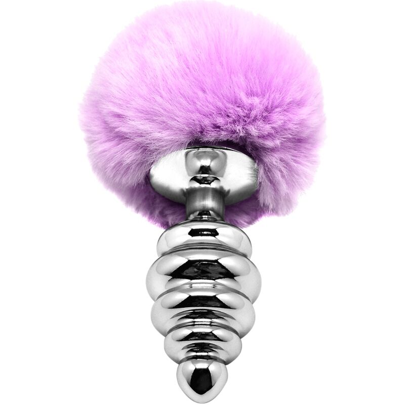 ALIVE – PLUG DE PLAISIR ANAL SPIRAL MÉTAL FLUFFY VIOLET TAILLE S
