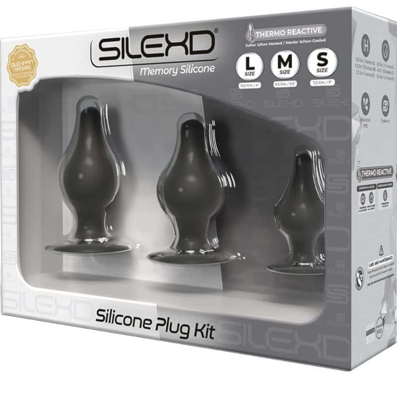 SILEXD – KIT PLUG ANAL PREMIUM SILEXPAN SILICONE THERMOREACTIF TAILLE S/M/L
