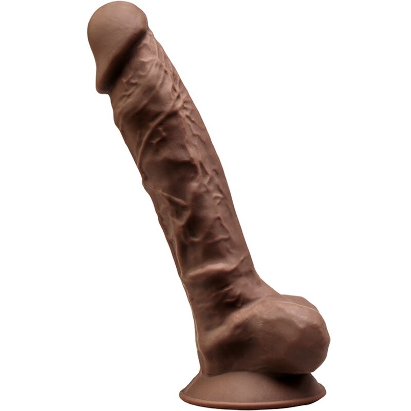 SILEXD – MODÈLE 1 PÉNIS RÉALISTE PREMIUM SILEXPAN SILICONE MARRON 23 CM