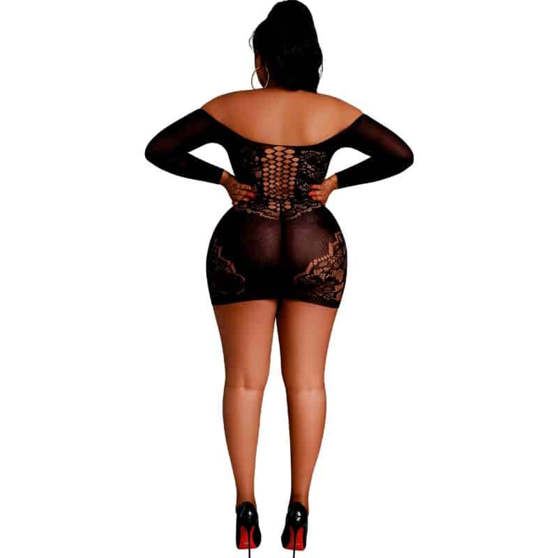 MOONLIGHT – ROBE À MANCHES LONGUES MODÈLE 7 NOIRE GRANDE TAILLE