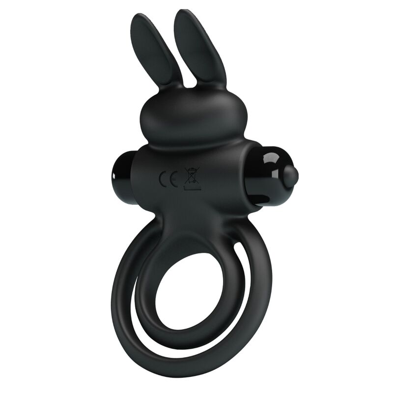 PRETTY LOVE – ANNEAU DE LAPIN VIBRATOR III POUR PÉNIS NOIR