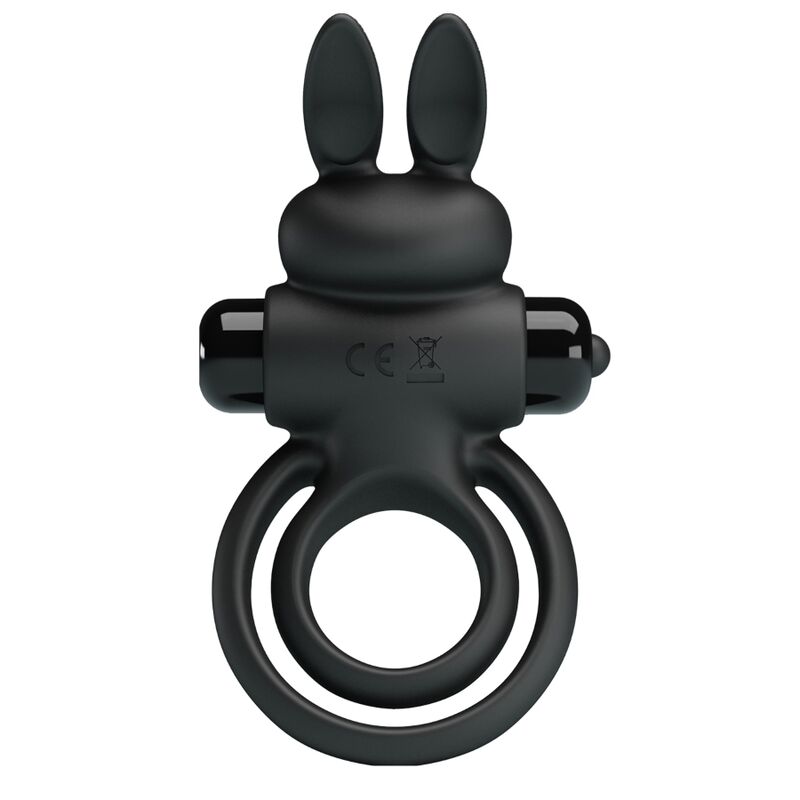 PRETTY LOVE – ANNEAU DE LAPIN VIBRATOR III POUR PÉNIS NOIR