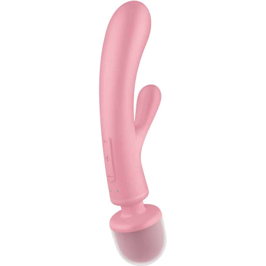 SATISFYER – MASSEUR VIBRATEUR LAPIN TRIPLE LOVER ROSE