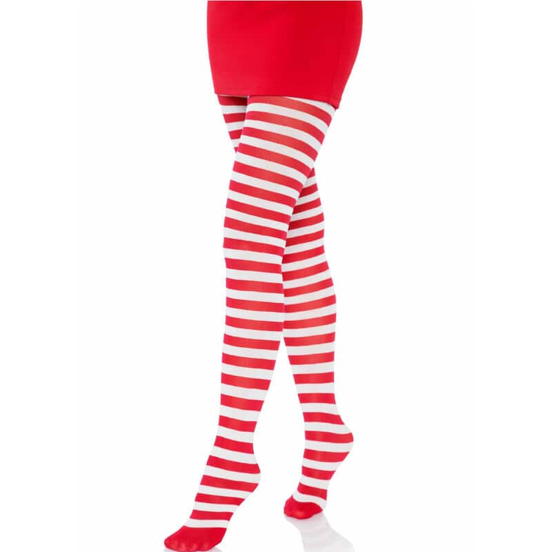 LEG AVENUE – COLLANTS  RAYURES BLANC/ROUGE