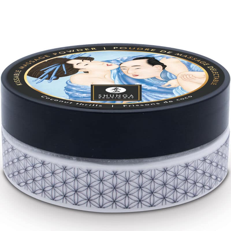 SHUNGA – KIT DE POUDRE DE MASSAGE COMESTIBLE À LA NOIX DE COCO