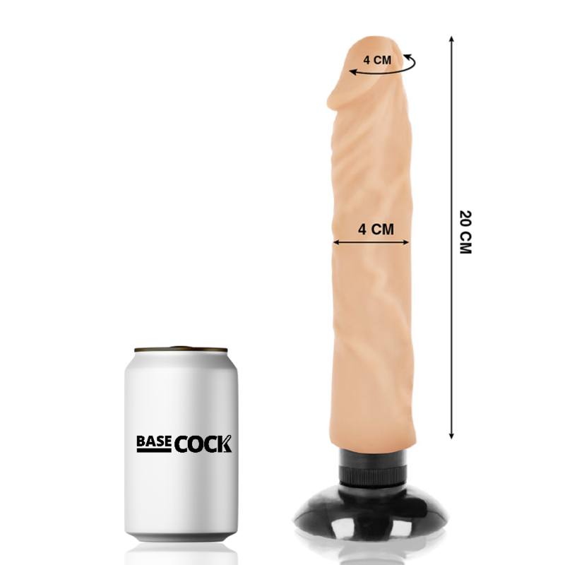 BASECOCK – VIBRATEUR RÉALISTE 2-1 NATUREL 20 CM