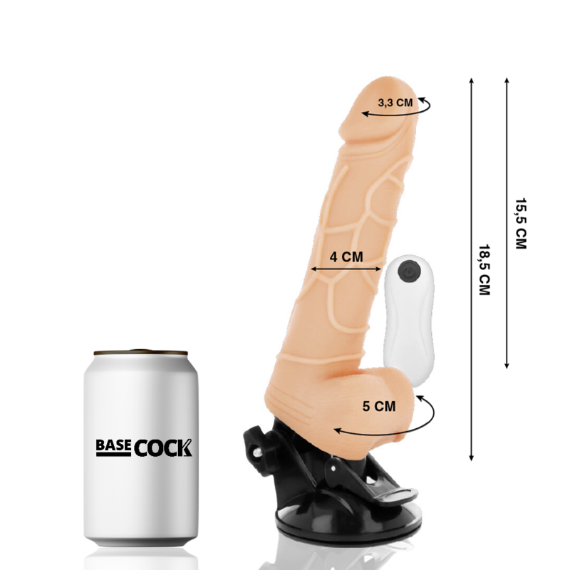 BASECOCK – VIBRATEUR TÉLÉCOMMANDE NATUREL RÉALISTE 18,5 CM