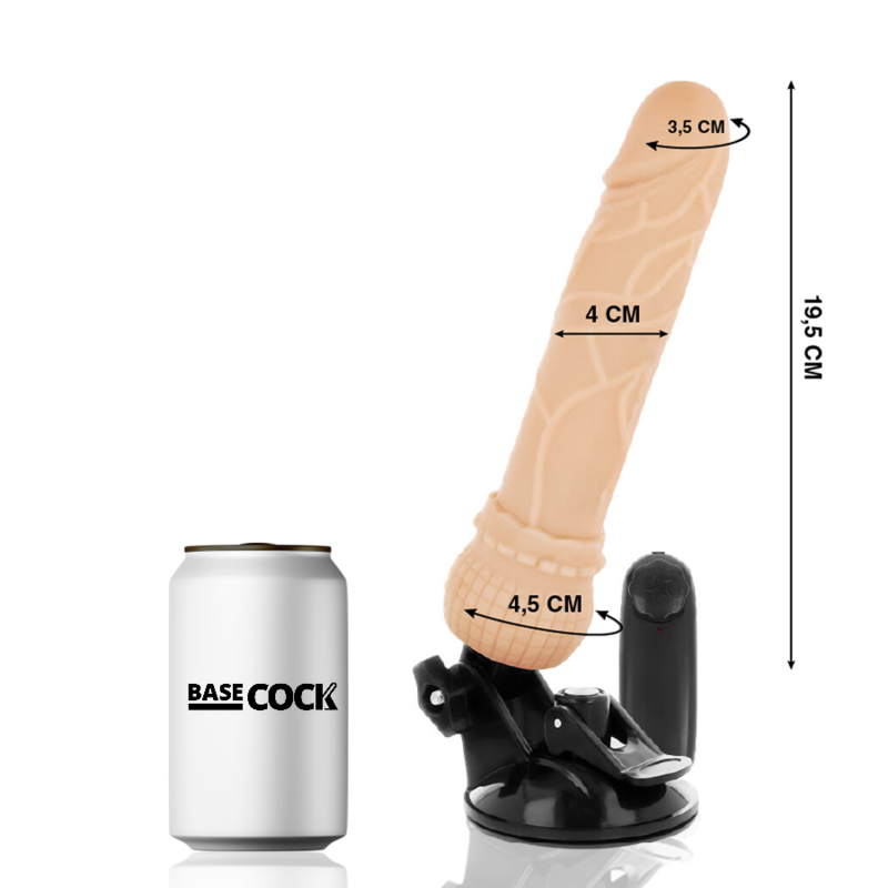 BASECOCK – VIBRATEUR RÉALISTE TÉLÉCOMMANDE NATUREL 19,5 CM