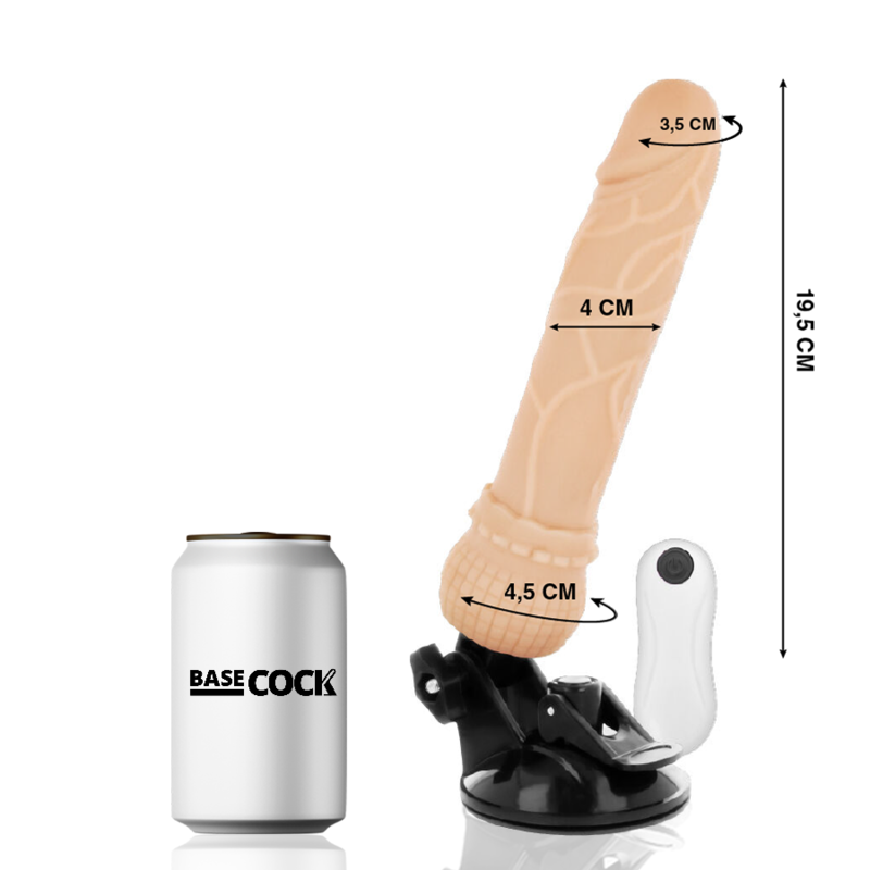 BASECOCK – VIBRATEUR TÉLÉCOMMANDE NATUREL RÉALISTE 19,5 CM
