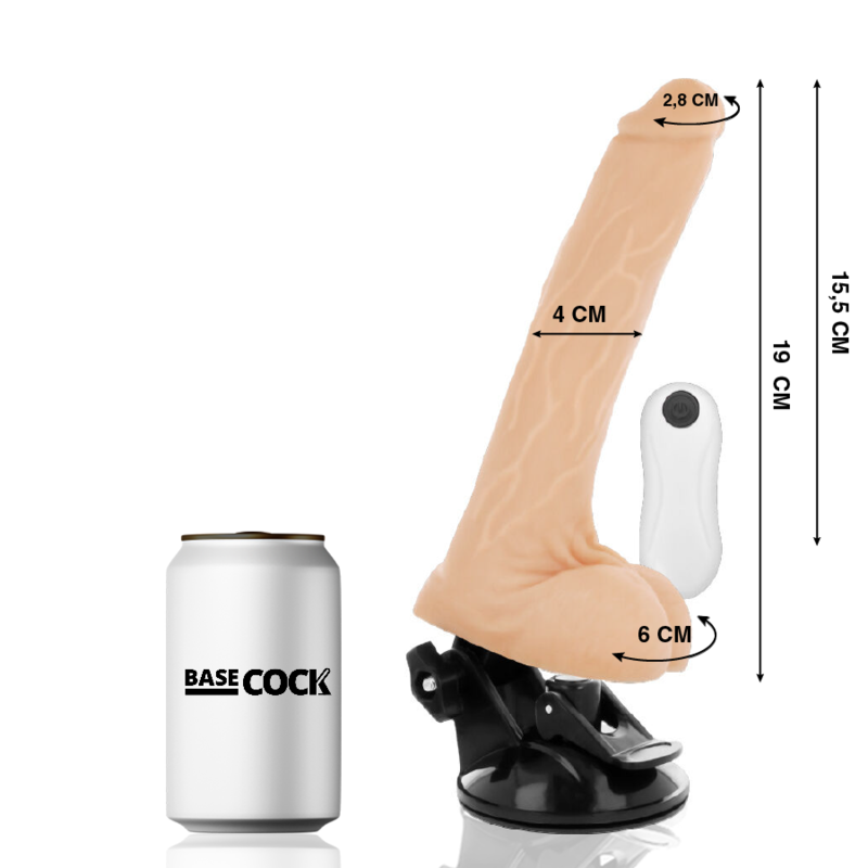 BASECOCK – VIBRATEUR NATUREL RÉALISTE TÉLÉCOMMANDE 19 CM