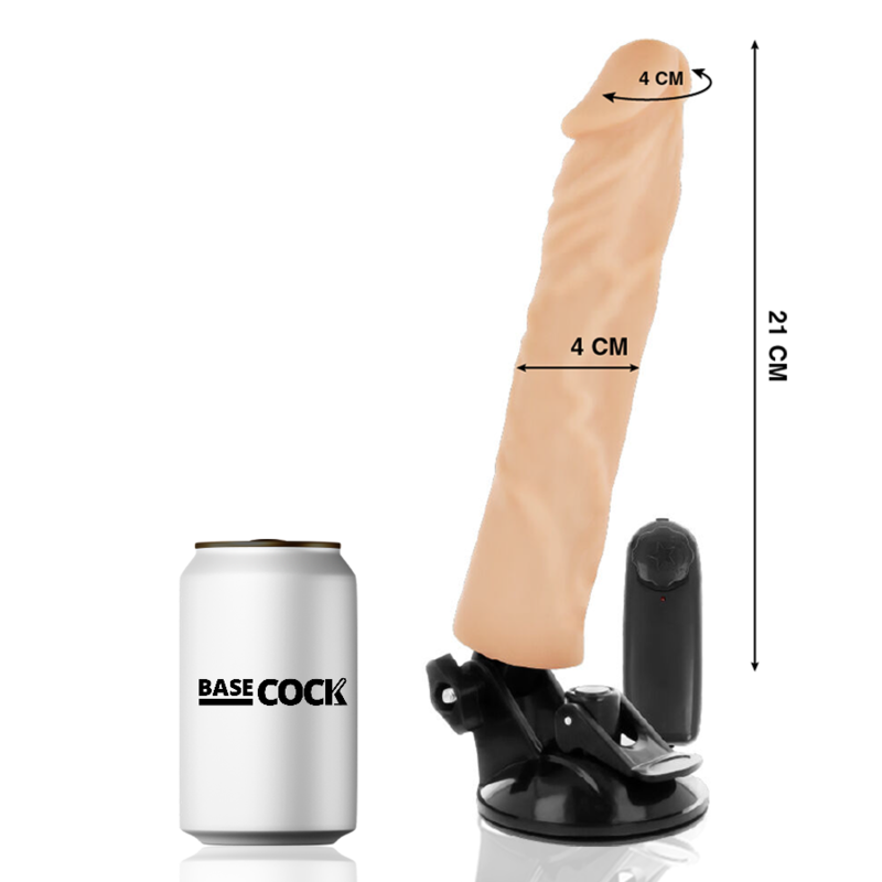 BASECOCK – VIBRATEUR RÉALISTE TÉLÉCOMMANDE NATUREL 21 CM