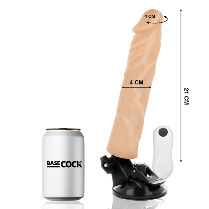 BASECOCK – VIBRATEUR RÉALISTE TÉLÉCOMMANDE NATUREL 21CM