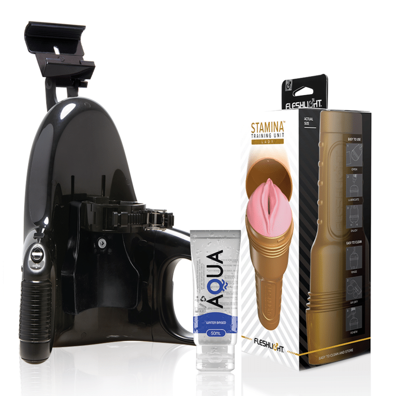 FLESHLIGHT – UNITÉ DENTRAÎNEMENT PINK LADY STAMINA + LANCEMENT UNIVERSEL + LUBRIFIANT DE QUALITÉ AQUA 50 ML