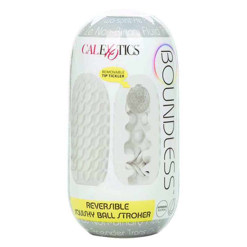 CALIFORNIA EXOTICS – BOUNDLESS RÉVERSIBLE SQUISHY BALL STROKE JAUNE