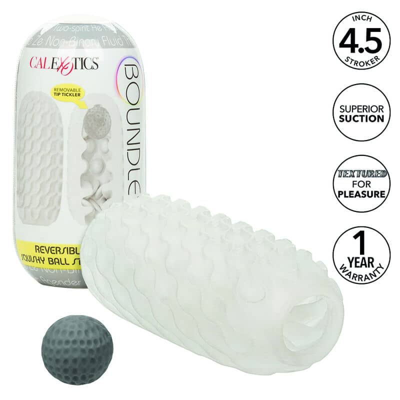 CALIFORNIA EXOTICS – BOUNDLESS RÉVERSIBLE SQUISHY BALL STROKE JAUNE