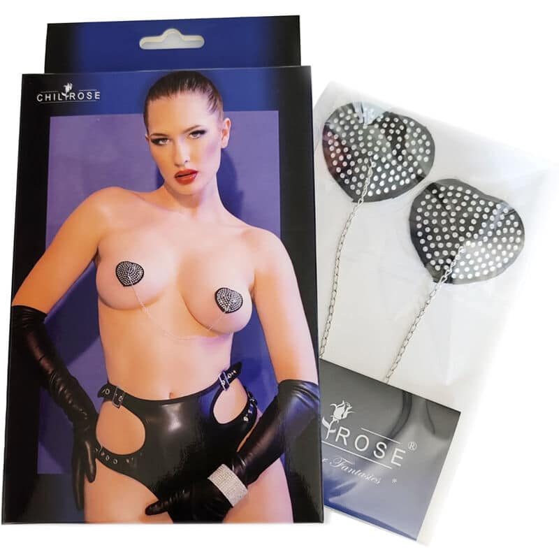 CHILIROSE – CR 4662 CACHE TÉTONS ARGENT  NOIR
