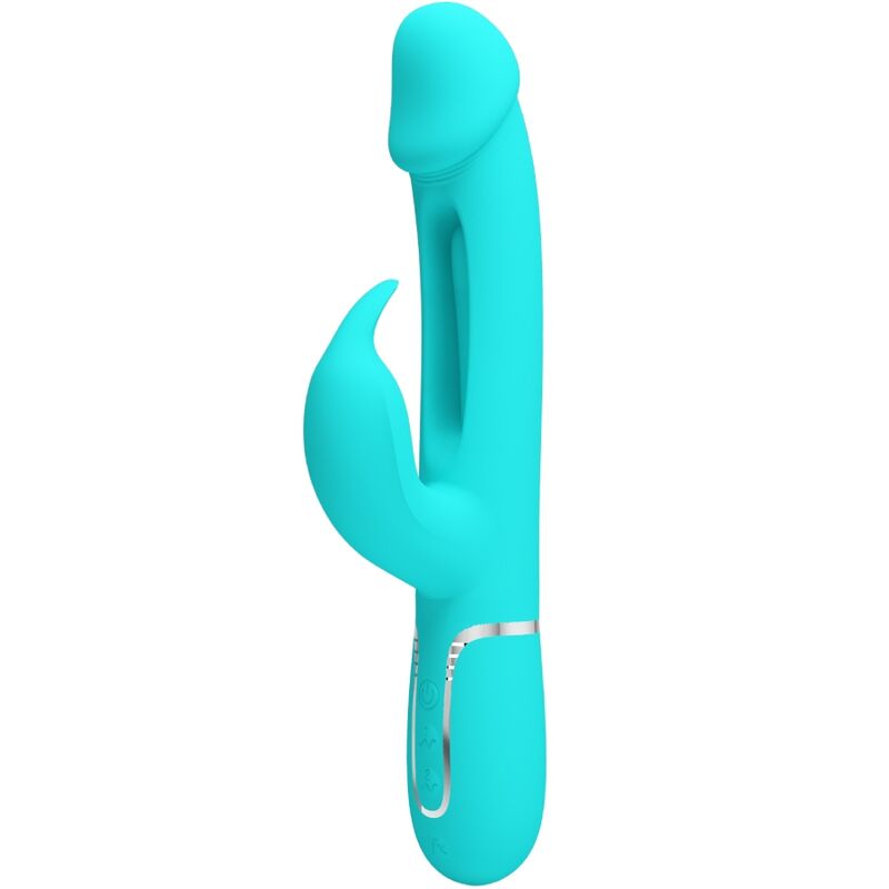 PRETTY LOVE – VIBRATEUR DEJON RABBIT 3 EN 1 MULTIFONCTION VERT AQUA