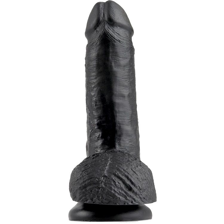 KING COCK – 7 GODE NOIR AVEC BOULES 17.8 CM