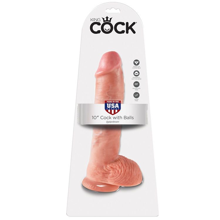 KING COCK – 10 CHAIR DE GODE AVEC BOULES 26.5 CM