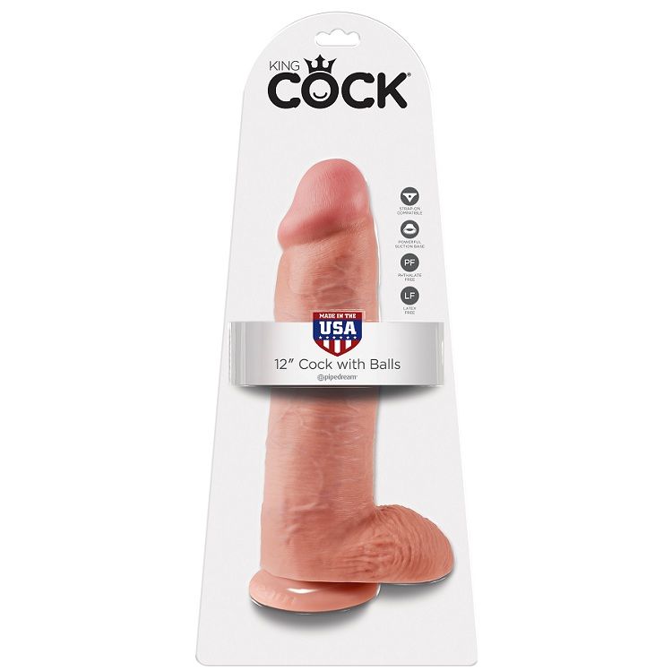 KING COCK – 12 CHAIR DE GODE AVEC BOULES 30.48 CM